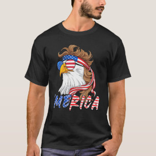 T-shirt Drapeau américain Eagle Mullet Merica 4 juillet Ét
