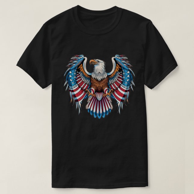 T-shirt Drapeau américain Eagle Patriotique (Design devant)