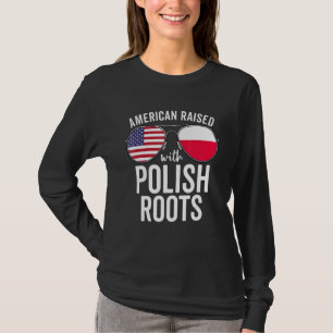T-shirt Drapeau Américain Élevé Avec Racines Polonaises Us