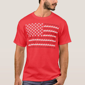 T-shirt Drapeau américain Empreinte de patte 4 juillet Chi
