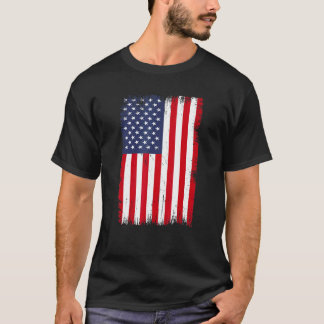 T-shirt Drapeau américain en détresse 4 juillet American M