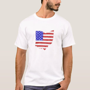 T-shirt Drapeau américain en forme d'Ohio Patriotique Ohi