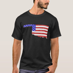 T-shirt Drapeau américain en forme d'Oklahoma Patriotique