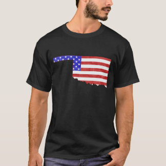 T-shirt Drapeau américain en forme d'Oklahoma Patriotique 