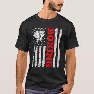 T-shirt Drapeau Américain En Perte Boxe Patriotique 4ème D