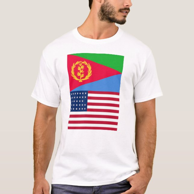 T-shirt Drapeau américain érythréen (Devant)