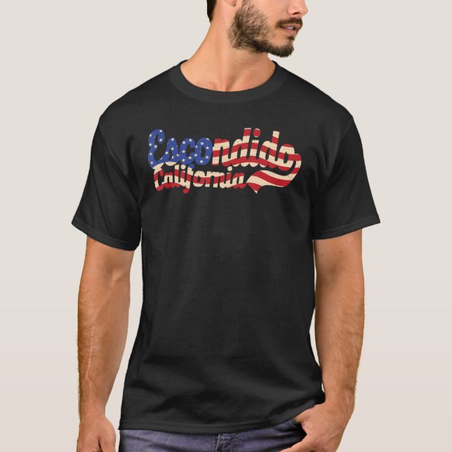 T-shirt Drapeau américain Escondido California (Devant)