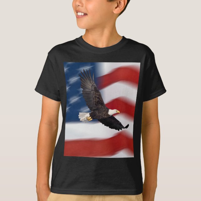 T-shirt Drapeau américain et aigle (Devant)