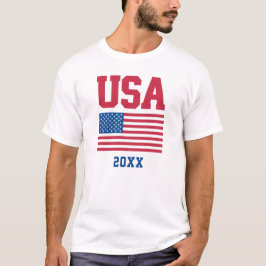 T-shirt Drapeau américain et date