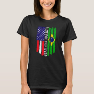 T-shirt Drapeau américain et drapeau brésilien meilleur po