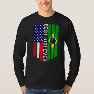 T-shirt Drapeau américain et drapeau brésilien Meilleure f