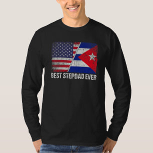 T-shirt Drapeau américain et drapeau cubain Meilleure fami