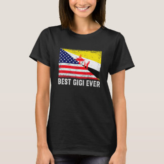 T-shirt Drapeau américain et drapeau de Brunei Famille du 