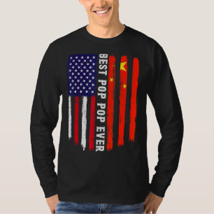 T-shirt Drapeau américain et drapeau de la Chine meilleur