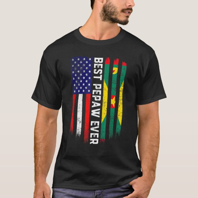 T-shirt Drapeau américain et drapeau de la Grenade Meilleu (Devant)