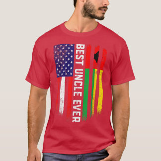T-shirt Drapeau américain et drapeau de la Guinée-Bissau m