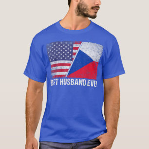 T-shirt Drapeau américain et drapeau de la République tchè