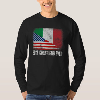 T-shirt Drapeau américain et drapeau d'Italie Meilleure am
