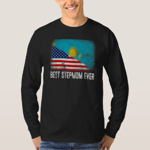 T-shirt Drapeau américain et drapeau du Kazakhstan Meilleu
