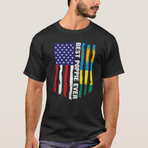 T-shirt Drapeau américain et drapeau du Rwanda meilleur pâ