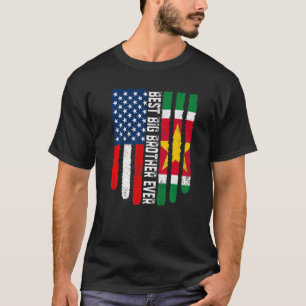 T-shirt Drapeau américain et drapeau du Suriname Best Big 