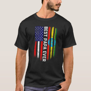 T-shirt Drapeau américain et drapeau éthiopien Best Papa E