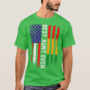T-shirt Drapeau américain et drapeau guinéen Meilleure tan