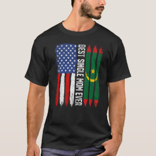 T-shirt Drapeau Américain Et Drapeau Mauritanie Meilleur s