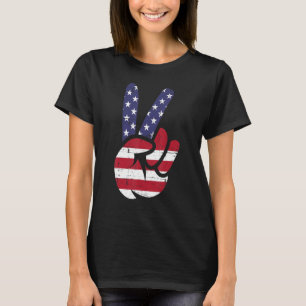 T-shirt Drapeau américain et signe de paix patriotique