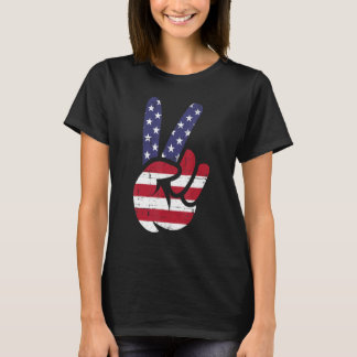T-shirt Drapeau américain et signe de paix patriotique