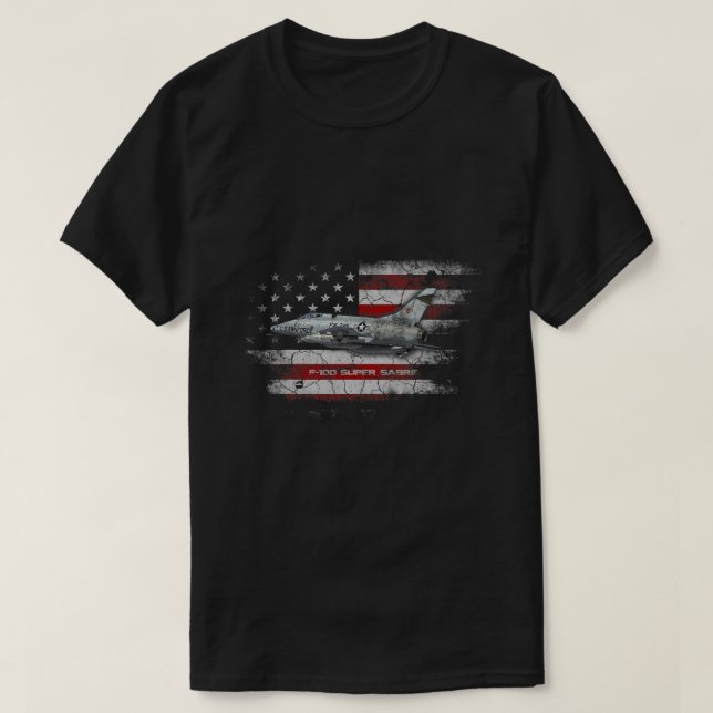 T-shirt Drapeau américain F100 Super Saber Jet (Design devant)