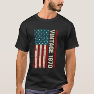 T-shirt Drapeau Américain Fabriqué En 1970 55 Ans Cadeau V