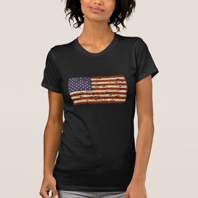 T-shirt Drapeau américain fané de gloire (Devant)