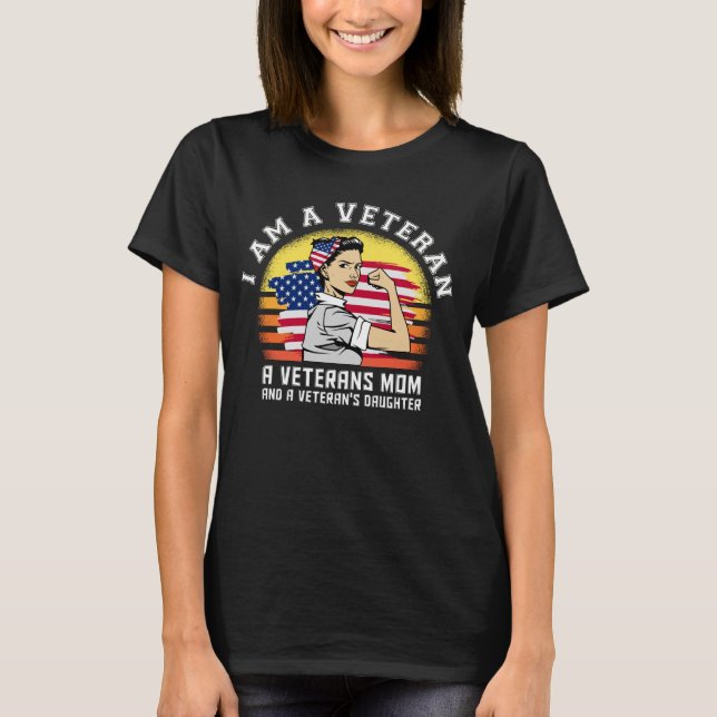 T-shirt Drapeau Américain Femme Vétérinaire Je Suis Un Vét (Devant)