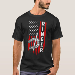 T-shirt Drapeau américain fer à cheval Ringer