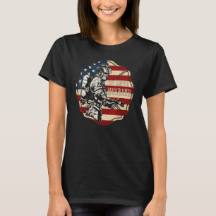 T-shirt Drapeau américain Fier de mon pompier du service d