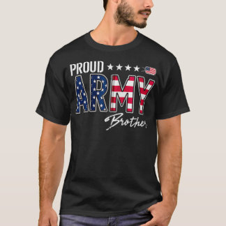 T-shirt Drapeau américain Fiers Frère de l'armée Zip