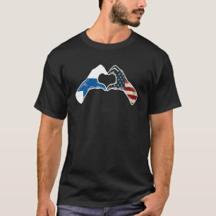 T-shirt Drapeau américain finlandais USA Drapeau finlandai