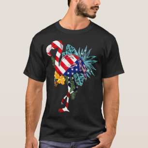 T-shirt Drapeau américain Flamant rose Flamerica Patriotiq