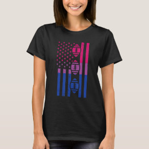 T-shirt Drapeau Américain Football Bisexuel Bi Pride Lgbtq