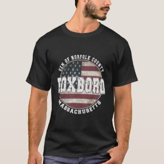 T-shirt Drapeau américain Foxboro Massachusetts