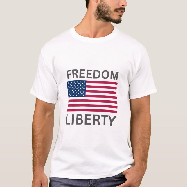 T-shirt Drapeau américain Freedom Liberty™ Hommes (Devant)