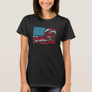 T-shirt Drapeau américain Fusils Carabines Balles Drapeau