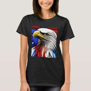 T-shirt Drapeau américain futuriste Eagle USA 4 juillet