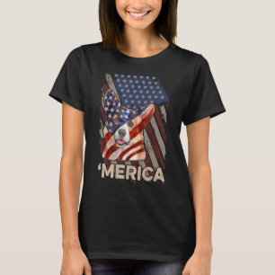 T-shirt Drapeau Américain Gallois Corgi Chien Patriotique