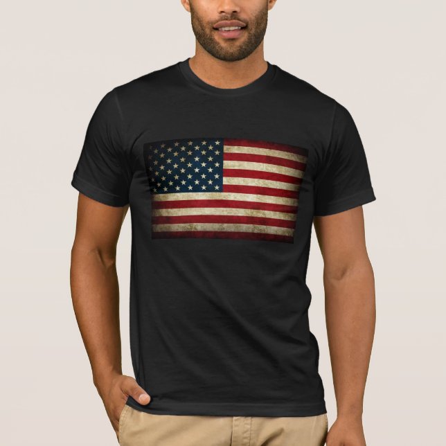 T-shirt Drapeau américain grunge (Devant)