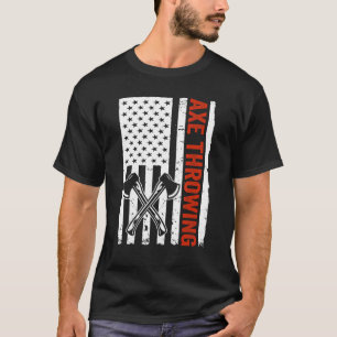 T-shirt Drapeau américain Hatchet Ax Jetant