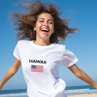 T-shirt Drapeau américain Hawaii couleurs claires