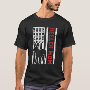 T-shirt Drapeau américain Heeler Maman Patriotique Austra