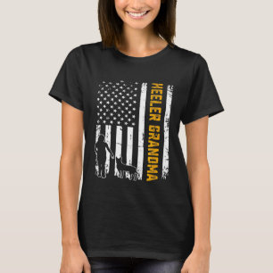 T-shirt Drapeau Américain Heeler Rouge Bleu Grand-mère Chi